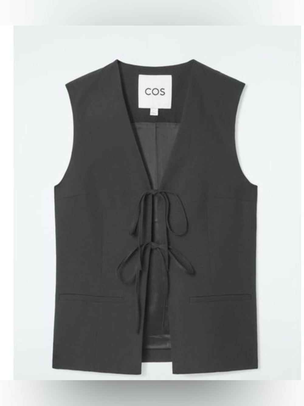 COS Black Tie-Front Sleeveless Vest